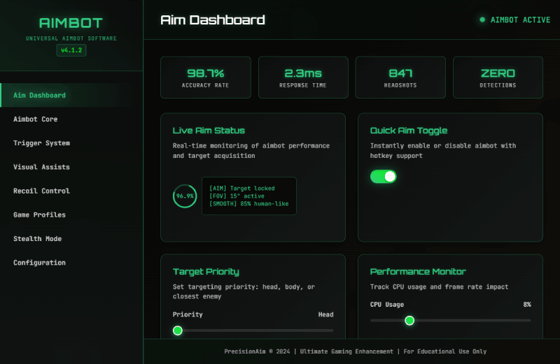 Aimlab Crossfire aimbot interface preview